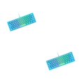 thumbnail image 4 of Methold Teclado retroiluminado RGB para juegos de 62 teclas Diseño del 60  con cable para negocios azul azul 2piezas, 4 of 4