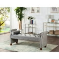 thumbnail image 2 of Brika Home Tufted Roll Arm Entryway Bench in Opal Gray, 2 of 12