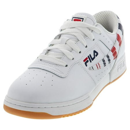 Fila Men`s Original Fitness Stripe Shoes White and Navy ( 7.5 White and Navy )