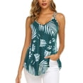 thumbnail image 1 of Top holgado sin mangas con escote en V y tirantes dobles para mujer para fiestas de verano, 1 of 5