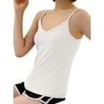 thumbnail image 2 of Women'S Cotton Tops: Spaghetti Strap, Knitted Tanks, Casual Slim Fit Sleeveless Camisole White L, 2 of 8