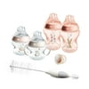 Tommee Tippee Natural Start Baby’s First Newborn Bottle Set, 2 x 5oz and 2 x 9oz Anti-colic Bottles, Slow and Medium Flow Nipples, 0-6 month Pacifier, Pink