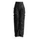 thumbnail image 1 of Pantalones de diseño personalizado, de moda, de combinación completa, de cintura alta, con bolsillos grandes, de cuero PU, pantalones de pierna recta, contorno para mujer, 1 of 5
