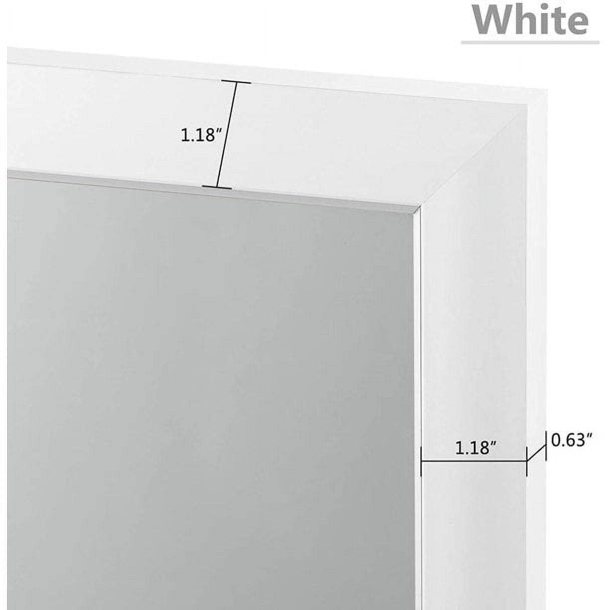 Full Length Door Mirror 55" x 12" Rectangle Wall Mirror Hanging or Leaning Against Wall for Bedroom White (No Stand)