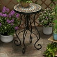 thumbnail image 2 of GDF Studio French Country Outdoor Side Table with Mosaic Ceramic Top and Metal Base, Mandala, 2 of 11