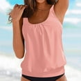thumbnail image 5 of Linfrsh Womens High Neck Tankini Swimwear Tops Bathing Suit Loose Fit Swim Tops Women Top Only 2025 Modest Swimsuit Top No Bottom Pink,XL, 5 of 6