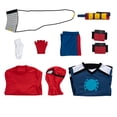 thumbnail image 5 of HTQWLP Superhero Peter Halloween Costumes, Your Friendly Neighborhood Superhero Fancy Onesie for Kids, Movie Character Cosplay Outfits for Boys, Halloween Party Family Matching Clothes, Blue/2XL, 5 of 9