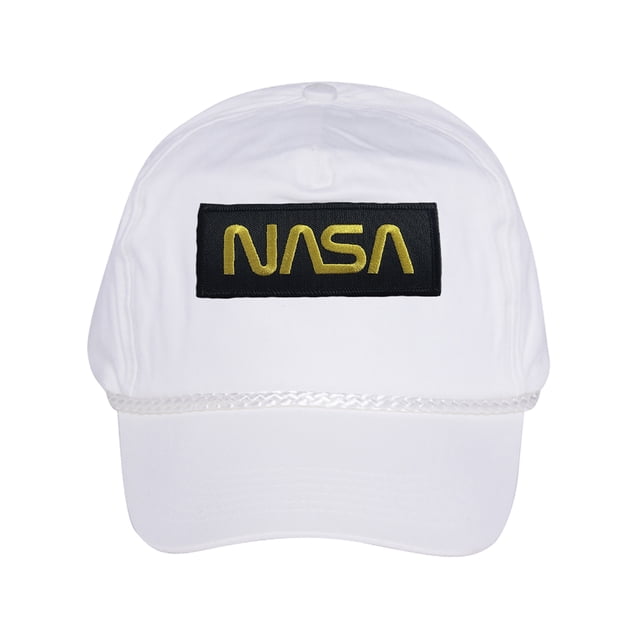 Gravity Threads Casquette en Sergé de Coton NASA - Logo Doré - Blanc
