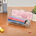 thumbnail image 7 of Plastic Pencil Box Large Capacity Pencil Boxes Clear Boxes with Snap-Tight Lid Stylish Office Supplies Storage Organizer Box Cherry Pattern with Bows, 7 of 7