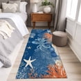 thumbnail image 3 of Ocean Octopus Runner Rugs 2x6 ft Summer Orange Blue Sea Animal Corals Dark Blue Washable Hallway Rugs Non-Slip Floor Mats Absorbent Carpet Bedside Runners for Bedroom Kitchen Bathroom Laundry Room, 3 of 9