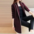 thumbnail image 5 of 2022 Women Lapel Casual Solid Color Plus Velvet Jacket Long Sleeve Loose Cardigan Warm Long Fleece Coat Cardigan Women Sweater, 5 of 5