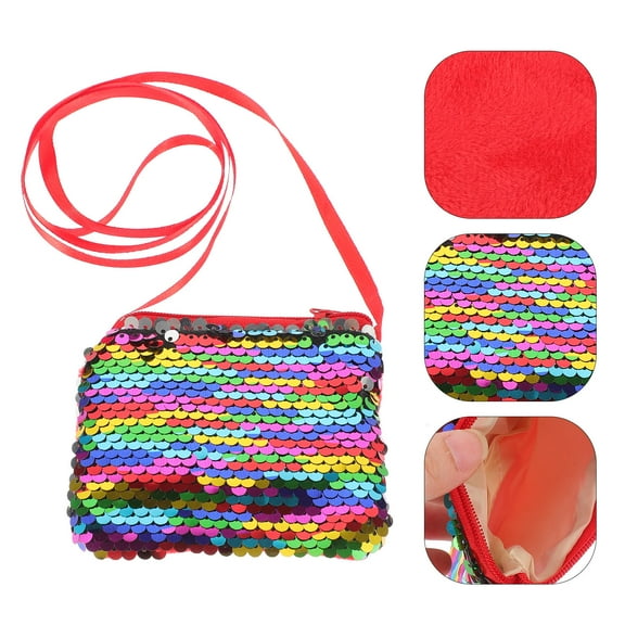 OFFIGAM Multi-Color Sequin Small Wallet Crossbody Bag with Adjustable Single Strap for Stylish Storage and Everyday Use