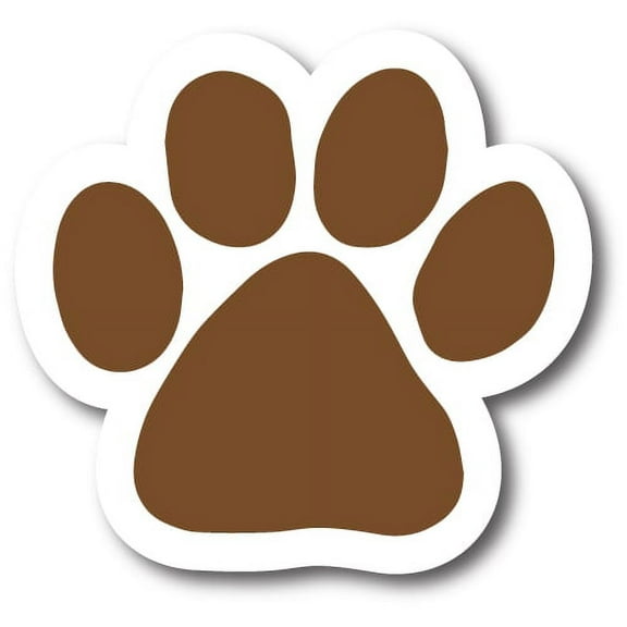 Magnet Me Up Brown Pawprint Magnet Decal, 5 Inch, Vinyl Automotive Magnet