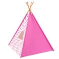 thumbnail image 5 of KidKraft KidKraft Deluxe Bamboo and Canvas Play Teepee, Children's Furniture – Starry Skies- Pink, 5 of 5