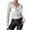 White, variant on Womens Tops Plus Size V-Neck Lace Solid Color Long Sleeve Blouses Black L