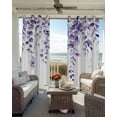thumbnail image 4 of Purple Eucalyptus Leaves Blackout Curtains 63 Inches Long for Bedroom, Watercolor Spring Botanical Thermal Insulated Room Darkening Black Out Window Curtain Panels Grommet Drapes for Living Room, 4 of 8