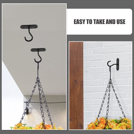 OFFIGAM Rustproof Iron Ceiling Hooks Black for Plant Hangers and Lights