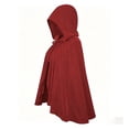 thumbnail image 4 of SAWOBUUN Women Little Red Riding Hood Cape Velvet Cloak Halloween Party Dress Up Outfit for Adult, 4 of 6