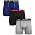 thumbnail image 3 of Reebok Men's Underwear - Performance Boxer Briefs (3 Pack), Size Large, Blue/Black/Light Grey, 3 of 15
