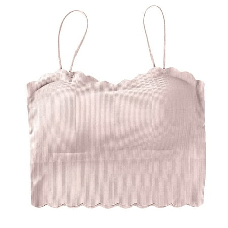 DuoJiaJ Beautiful Back Wavy Ice Silk Seamless Tube Top Underwear Women s Thin Exposure Sling Vest Wrapped In Chest. Padded Sports Tank Tops Women