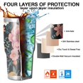 thumbnail image 7 of 30oz Multicolored Pioneer Flower Tumblers Stainless Steel Tumbler with Lid and Straw,Vacuum Insulated Double Wall Travel Tumbler Cups Mug with Cleaning Brush for Coffee,Tea, 7 of 7