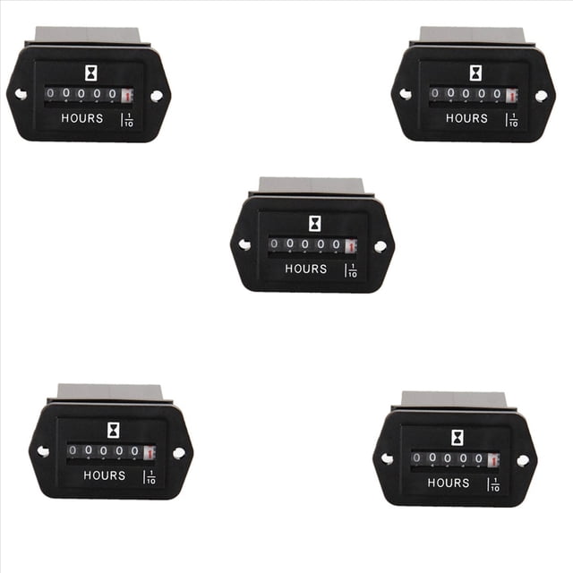 5X Contador de Horas Mecánico DC10V-80V - Contador de Horas para Generador de Motor AutomóViles Motorcross Motor CamióN Tractor