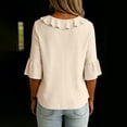 thumbnail image 3 of WULMLEO Womens Spring Tops Ruffle V Neck Blouse Summer Shirts for Women Casual Loose Fit Lightweight Design Khaki XL, 3 of 3