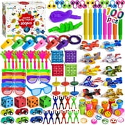 Fun Little Toys 100PCs Assorted Party Toys Set, Treasure Box Toys for Classroom, Party Favors Goodie Bag Stuffers for Kids