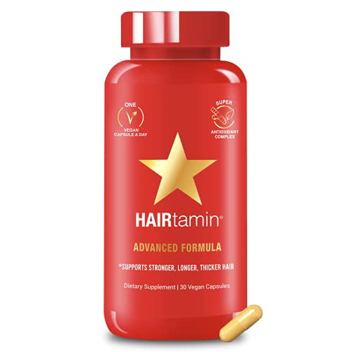 HAIRtamin Biotin Fast Hair Growth Vitamins | Best Vegetarian Supplement for  Hair, Skin & Nails with Zinc, Turmeric, Vitamin C, Vitamin D, Vitamin B- 12  | Certified Gluten-Free (30 Veggie Capsules) 