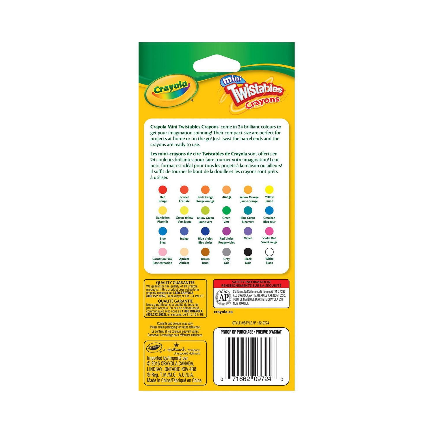 Mini crayons de cire Twistables, 24 ct 24 mini crayons de cire twistables