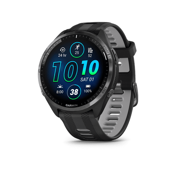 Garmin Forerunner® 965 Running Smartwatch, Colorful AMOLED , Training Metrics and Recovery Insights, Black and Powder Gray