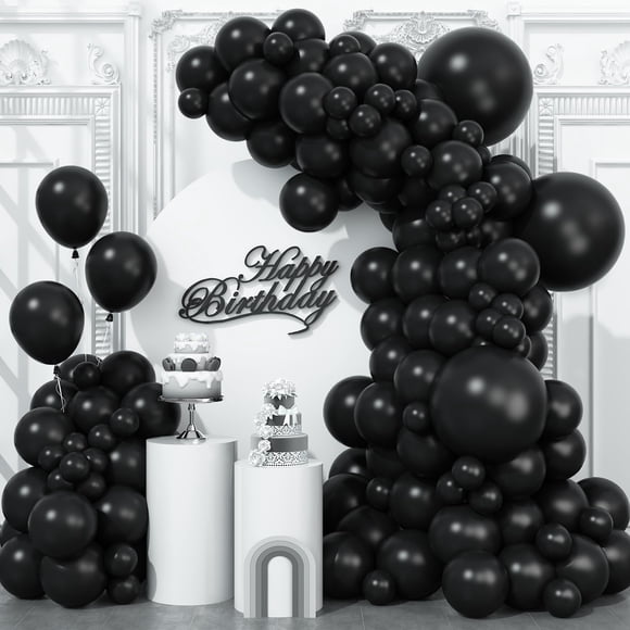 Balloon Arch Kit de globos negros Togvu, 123 paquetes con guirnalda