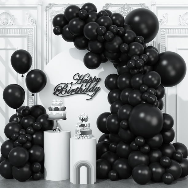 Balloon Arch Kit de globos negros Togvu, 123 paquetes con guirnalda