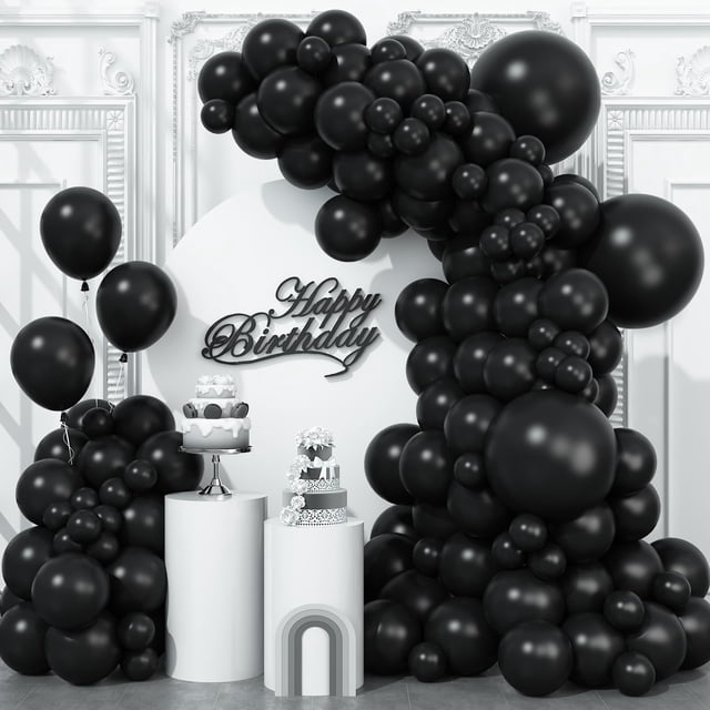 Balloon Arch Kit de globos negros Togvu, 123 paquetes con guirnalda