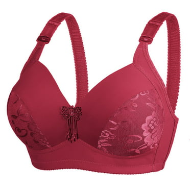Dqueduo Wirefree Bras for Women ,Plus Size Front Closure Lace Bra ...