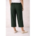 thumbnail image 2 of Ellos Plus Size Linen-Blend Drawstring Elastic Waist Relaxed Fit Capris, 2 of 5