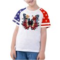 thumbnail image 2 of GERsome Boys Girls 4th of July T-Shirts Unisex Kids Crew Neck Short Sleeve Tops American Flag Graphic Patriotic Tshirts Loose Fit Summer Tee, 9-10Years, 2 of 4