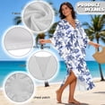thumbnail image 6 of Xoenoiee Toile De Jouy Boat Print Women Kaftan Dresses Plus Size V-Neck Batwing Sleeves Beach Cover Up with Side Slits, Palm Tree Design 2026 Summer Caftan Dress Mumu Dresses, 6 of 7