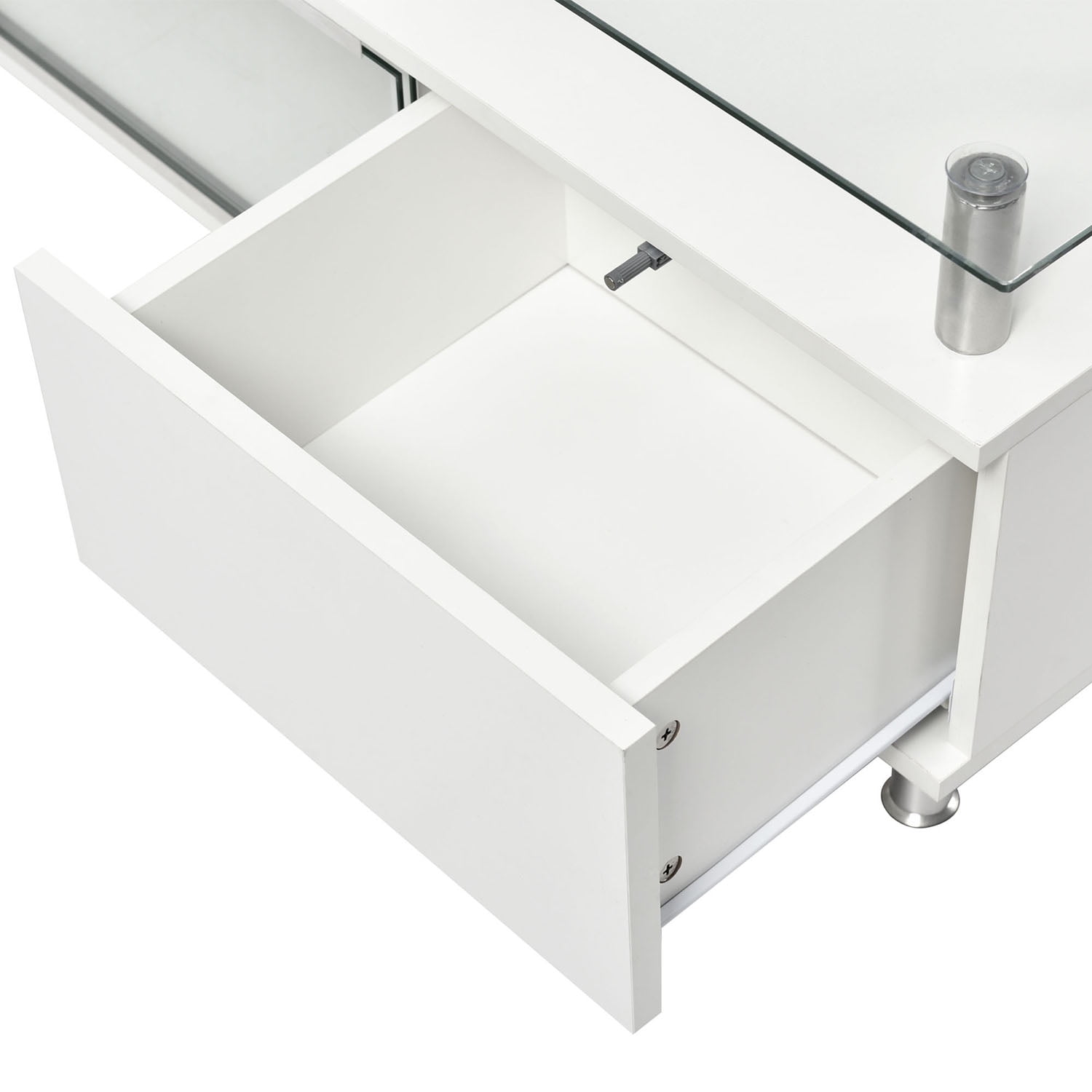 YYAo Modern TV Stand for TVs Up to 70", Gaming LED TV Media Console Table with with Sliding Glass Door for Living Room, White YYAo Modern TV Stand for TVs Up to 70", Gaming LED TV Media Console Table with with Sliding Glass Door for Living Room, White