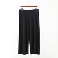 thumbnail image 2 of Women's Wide Leg Palazzo Pant Lounge Cropped Pants with Pockets Summer Light Weight Comfy Pajama Yoga Capri Pants Black, 2 of 6