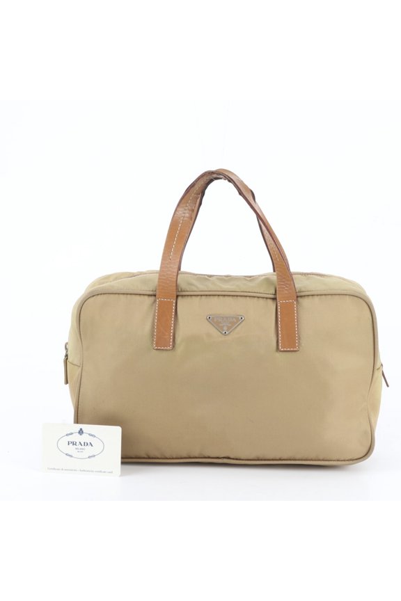 Pre-Owned Prada Tessuto Nylon Triangle Logo Handbag/Tote Bag (BN0327) with Guarantee Card -...
