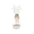 thumbnail image 6 of BLISSFUL STEP Edition Women's Satin Floral Print Block Heel Sandals White 7, 6 of 8