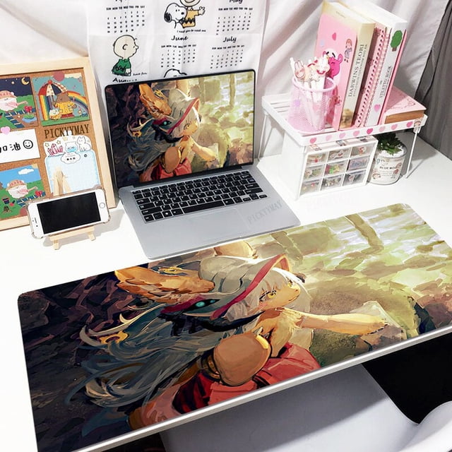 Alfombrilla de ratón hecha en Abyss para Gamer, alfombrilla grande para teclado, alfombrillas de ratón XXXL, alfombrilla de escritorio de goma de 31,4x11,8 pulgadas, Alfombra de escritorio de diseño LIUWENJING unisex