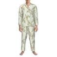 thumbnail image 3 of Naloa Rose Men’s Pajamas Set - Long Sleeve Button Down Sleep Shirt and Pajama Bottoms Sleepwear Set-XX-Large, 3 of 7