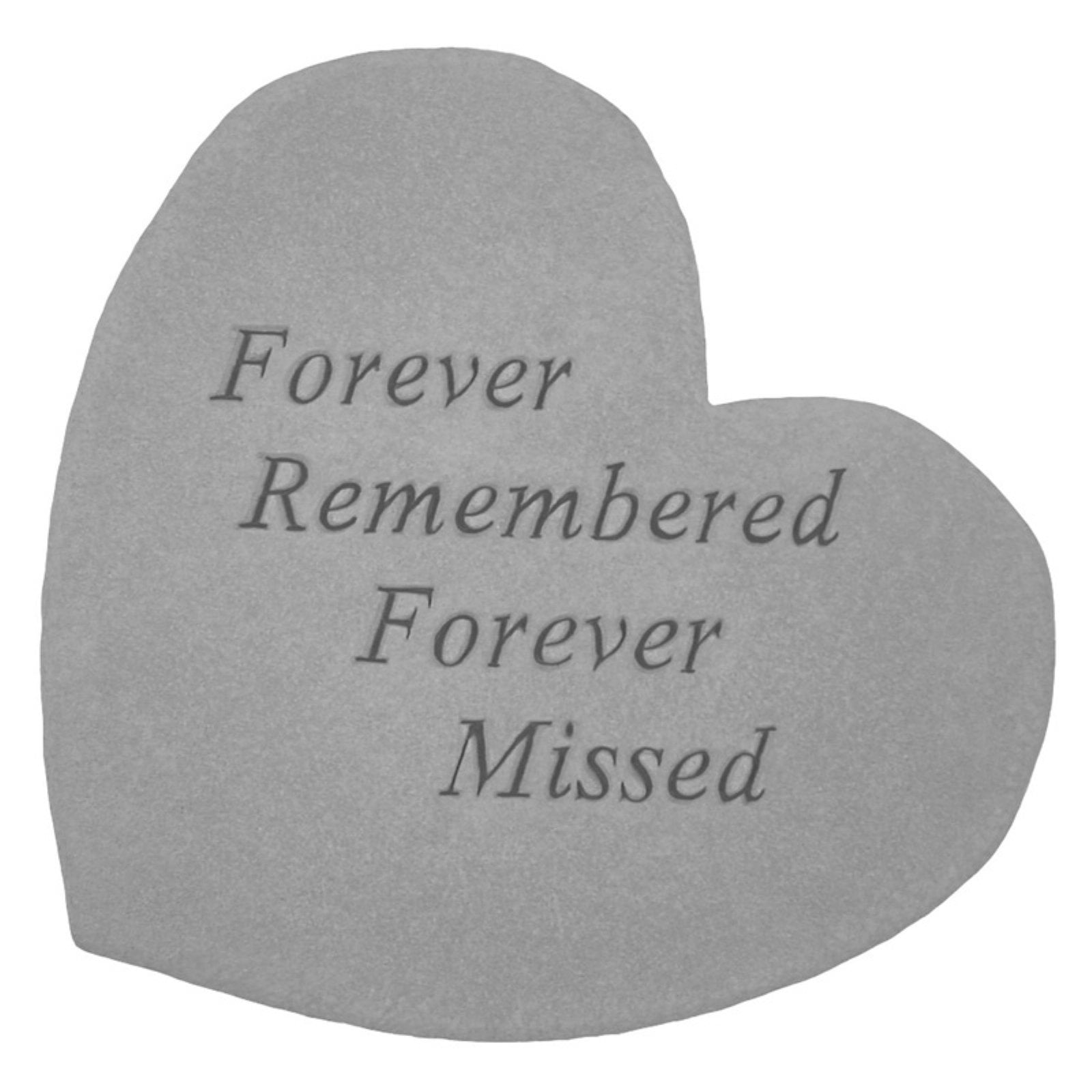 Forever Remembered Forever Missed Memorial Stone - Heart Shaped