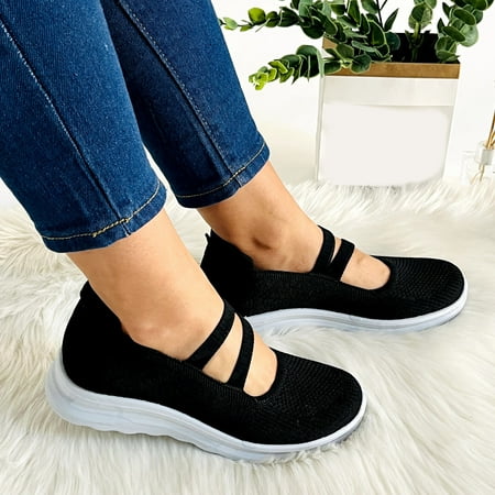 

BCMMKLPP Women Shallow Mouth Shoes Shoes Leisure Breathable Mesh Outdoor Fitness Running Sport Sneakers One Foot On Casual Shoes Black 40