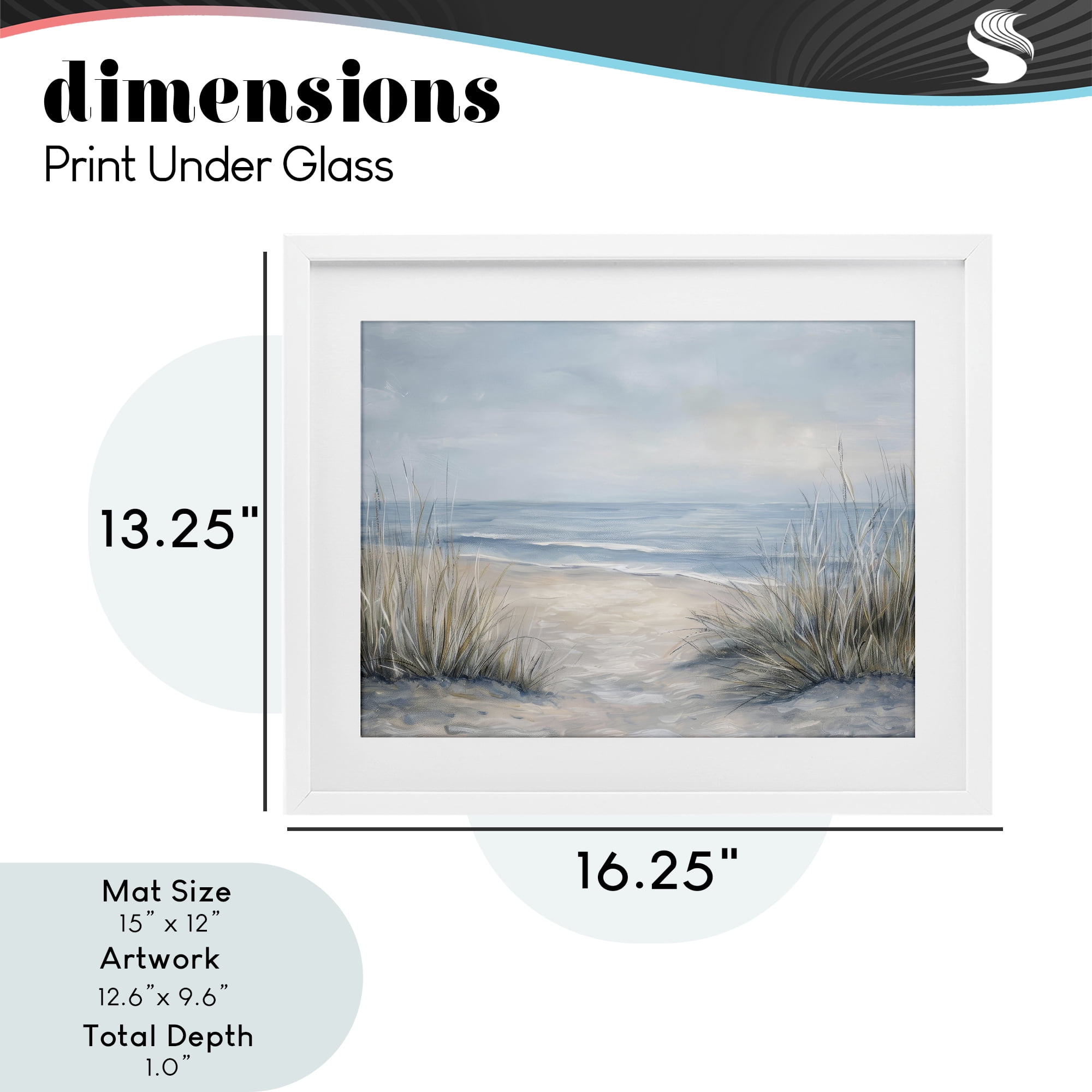 Stupell Industries To The Beach Tranquil Landscape White Framed Print Under Glass, design by Petal Prints Design