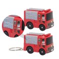 thumbnail image 3 of 1 Set 2 Pcs Fire Fighting Truck Toy Flashing Sounding Key Ring Pendant (Red), 3 of 6