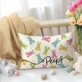 thumbnail image 5 of Easter Pillow Covers 12x20 Inch Set of 2,Polka Dot Heart Bunny Decorative Throw Pillows,Colorful Bow Rabbit Lumbar Cushion Case Spring Decoration for Sofa Couch, 5 of 6