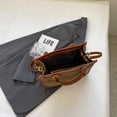 thumbnail image 1 of Bolso cruzado con bandolera para mujer, bolso de viaje con cremallera y estampado de letras de PU (marrón), 1 of 5